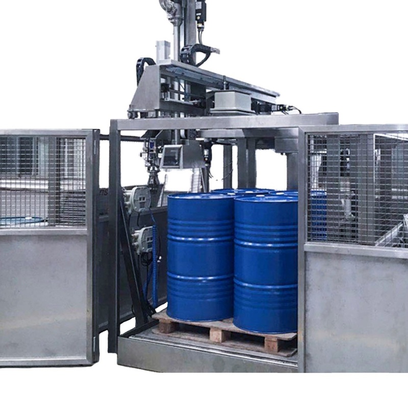 Fully Automatic Pallet Filling Machine with Stainless Steel 304/316 Construction and ±0.2%FS Accuracy for Oil Wide Open Drum Design
